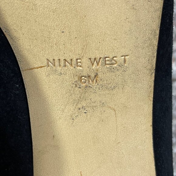 Nine West Feminity Platform Shootie Pump Size 6 Black Suede - Picture 9 of 10